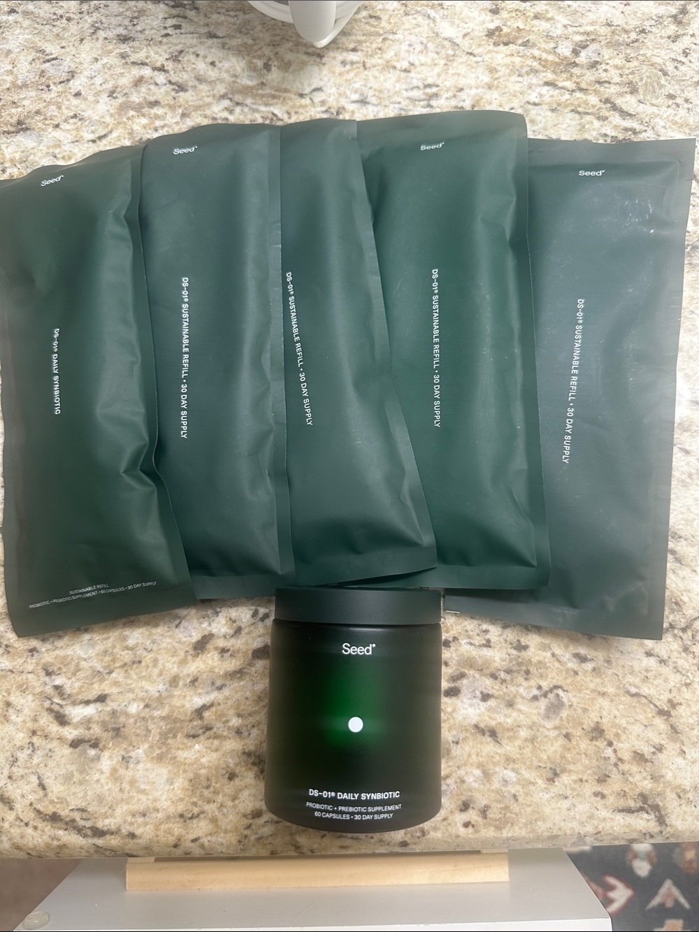 Seed DS-01 Daily Synbiotic Probiotic - 5 refill packs and Jar!